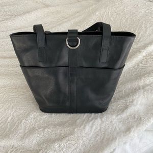 Patricia Nash Black Leather Espelette Bucket Tote